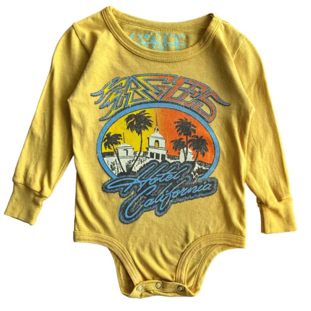 Eagles Hotel California Long Sleeve Onesie in Sunset