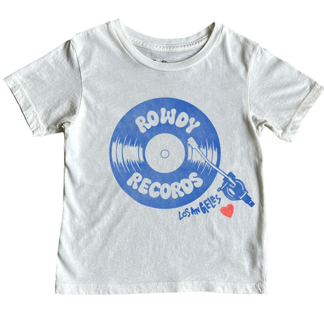 Rowdy Records Short Sleeve Tee in Vintage White