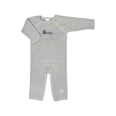 Baby Cozy Knit Romper in Grey