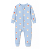 Sweet Santa Zipper Romper in Vintage Blue - Sammy and Nat - Sammy+Nat store