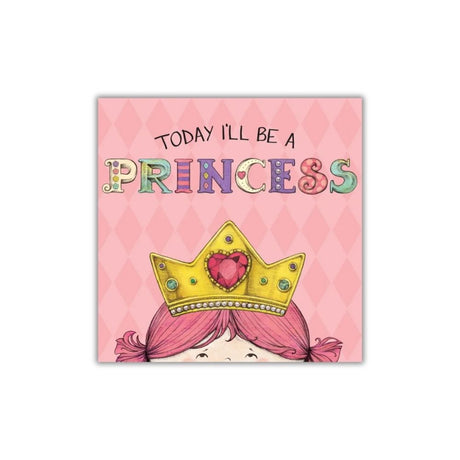Children's book cover with a princess theme and pink background