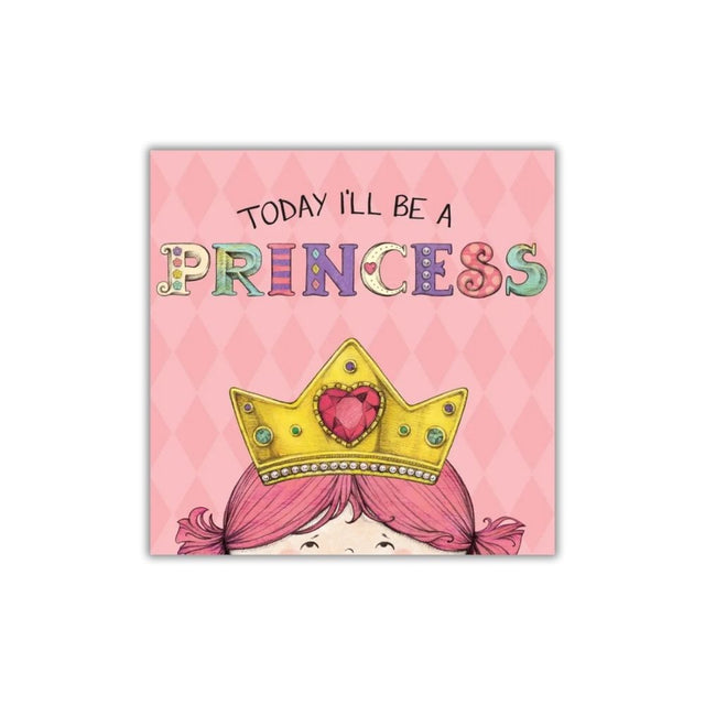 Children's book cover with a princess theme and pink background
