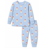 Sweet Santa Pajama Set in Vintage Blue