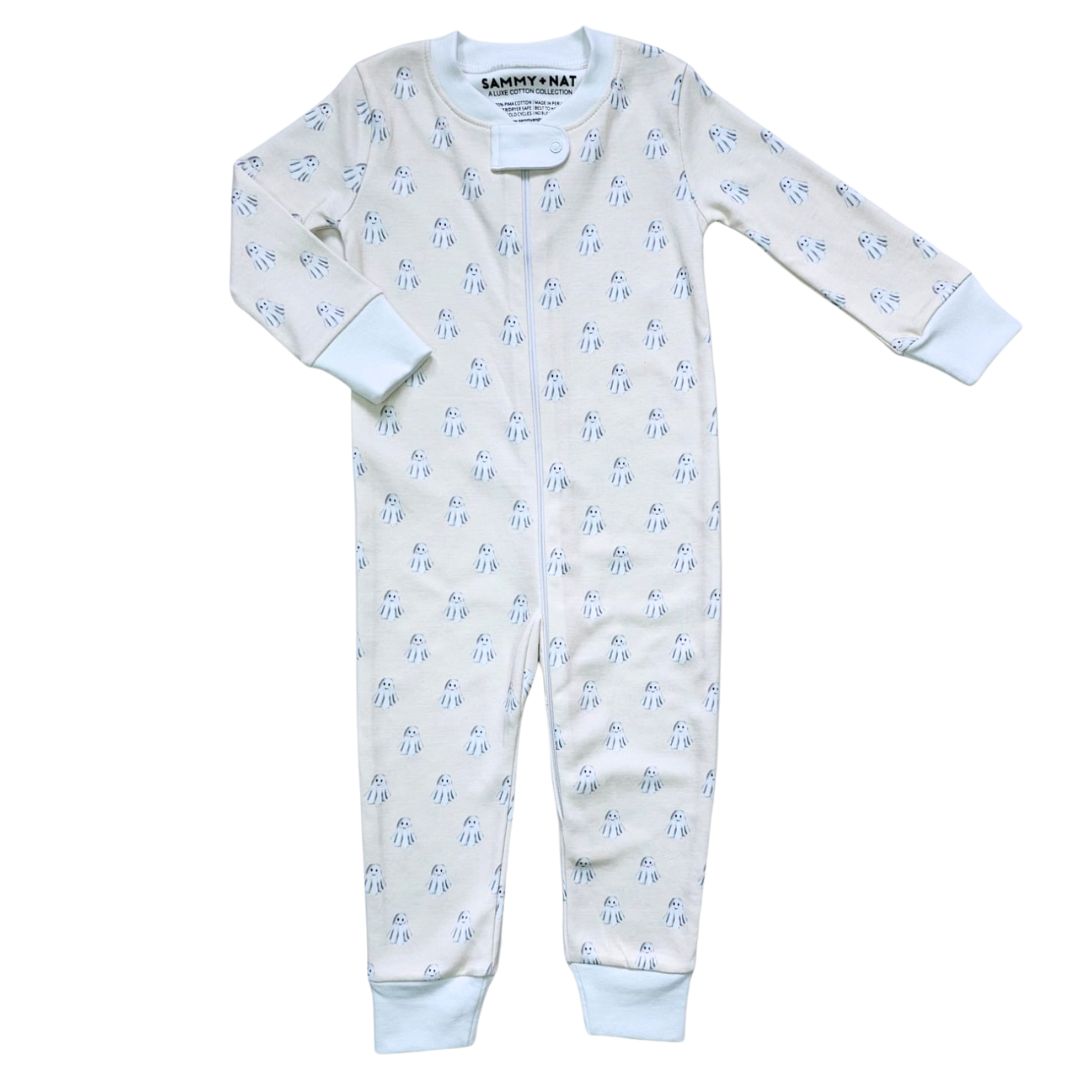 Friendly Ghost Zipper Romper