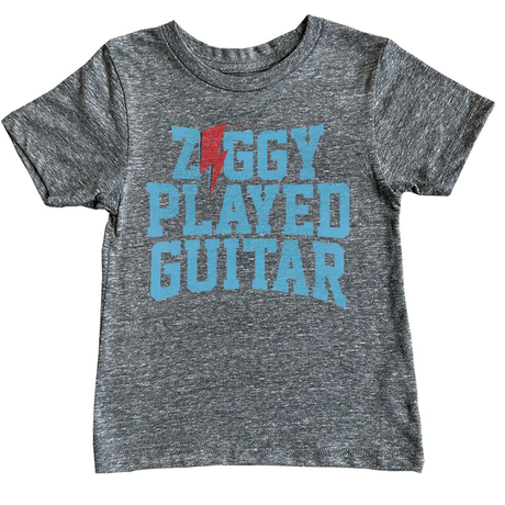 Ziggy Bowie Short Sleeve Tee in Tri Grey