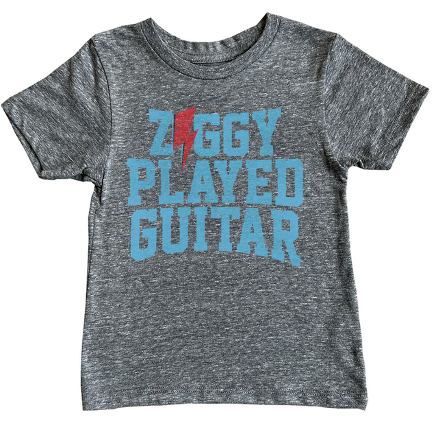 Ziggy Bowie Short Sleeve Tee in Tri Grey