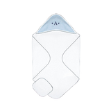 Diamond Baby Towel + Wash Set in Light Blue/Navy