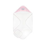Diamond Baby Towel + Wash Set in Pink/Rosewood