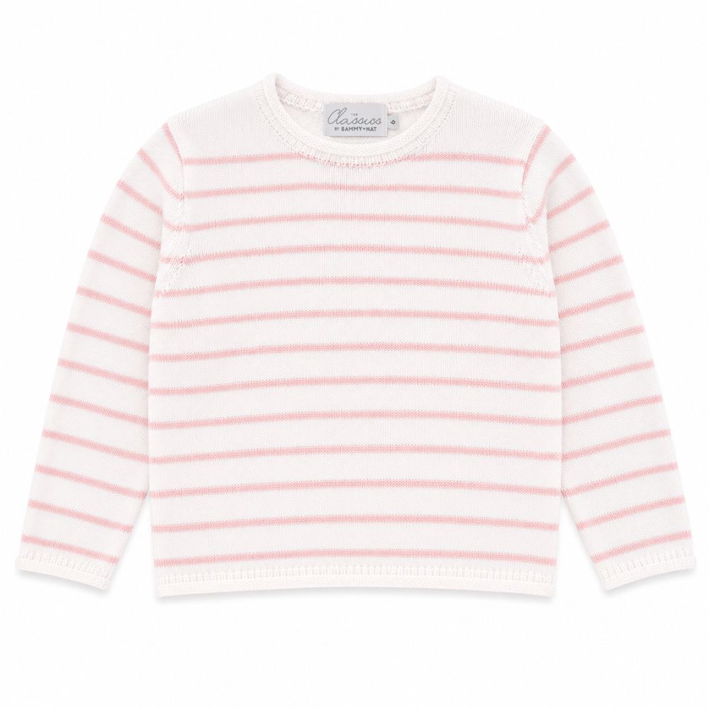 Girls Summer Stripe Sweater in Pink