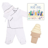 Newborn Baby Gift Set - Navy Picot Trim