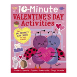 Book cover of '10-Minute Valentine's Day Activities' with ladybug characters holding a heart.