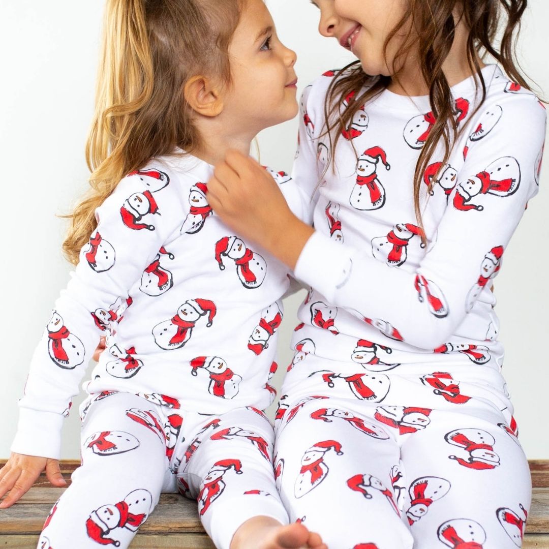 Baby Boy Pajamas Soft Pima Cotton Sleepwear Snowman Set Sammy Nat