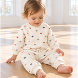 Baby Crew French Terry Sweatshirt in Heirloom Hearts