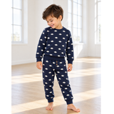 Kids Crew French Terry Jogger in Navy/White Dino