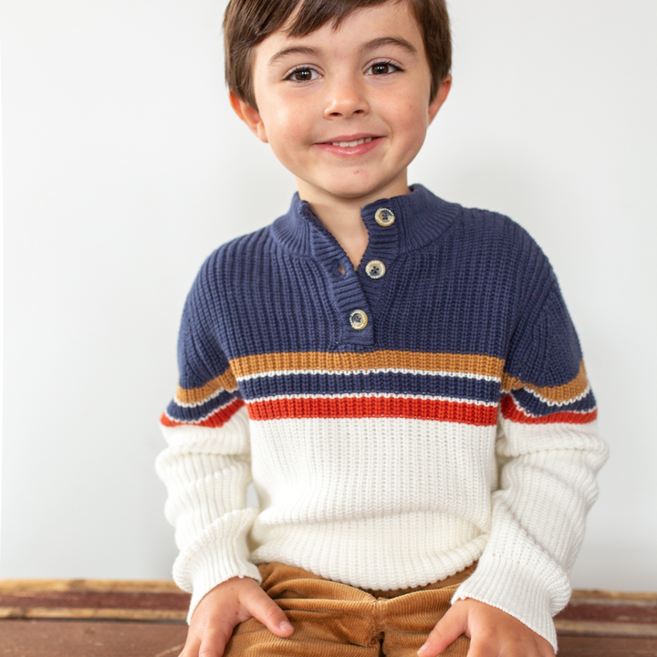 boy wearing harrison sweater