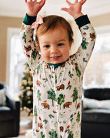 Double Zip Footed One-Piece - Bear Hunt