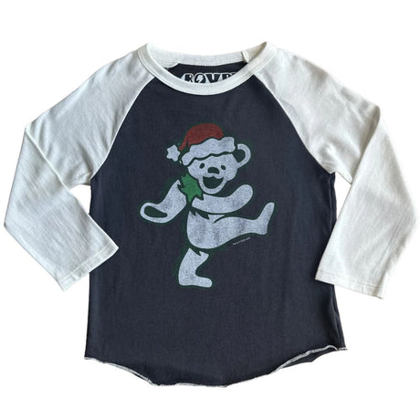 Grateful Dead Santa Bear Raglan Tee in Black / White