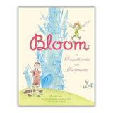 Book cover of 'Bloom' with a fairy and castle illustration on a beige background