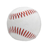 Baseball with red stitching on a white background
