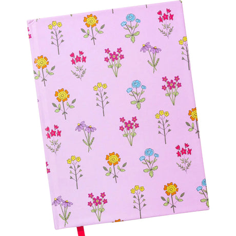Hardcover Notebook - Pink with Wildflowers