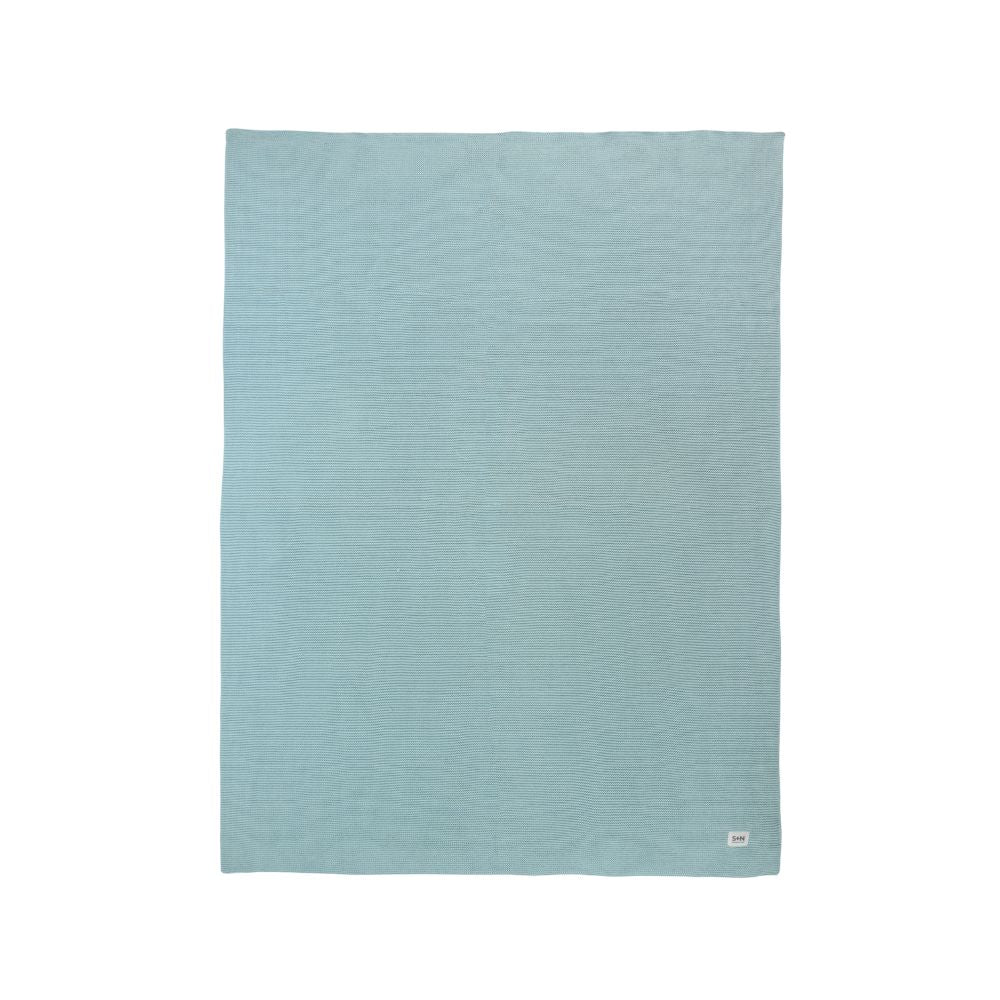 Classic Knit Blanket in Sky Blue