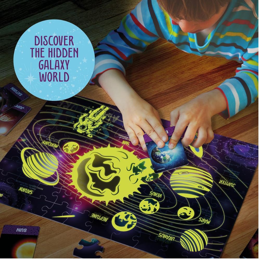 Glow in The Dark 100 Piece Galaxy Jigsaw Puzzle