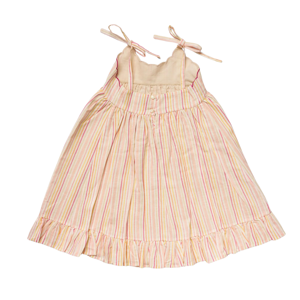 Alena Dress in Pink Stripes