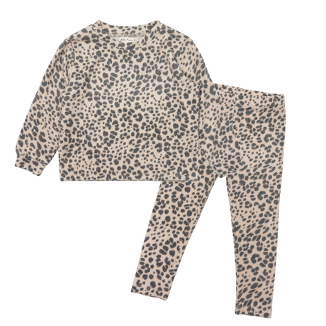 long sleeve cheetah print set on white background