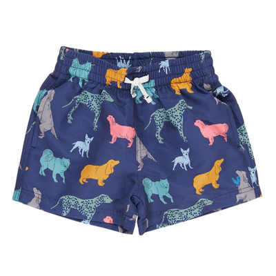 Baby Swim Trunk - Navy Dogs front