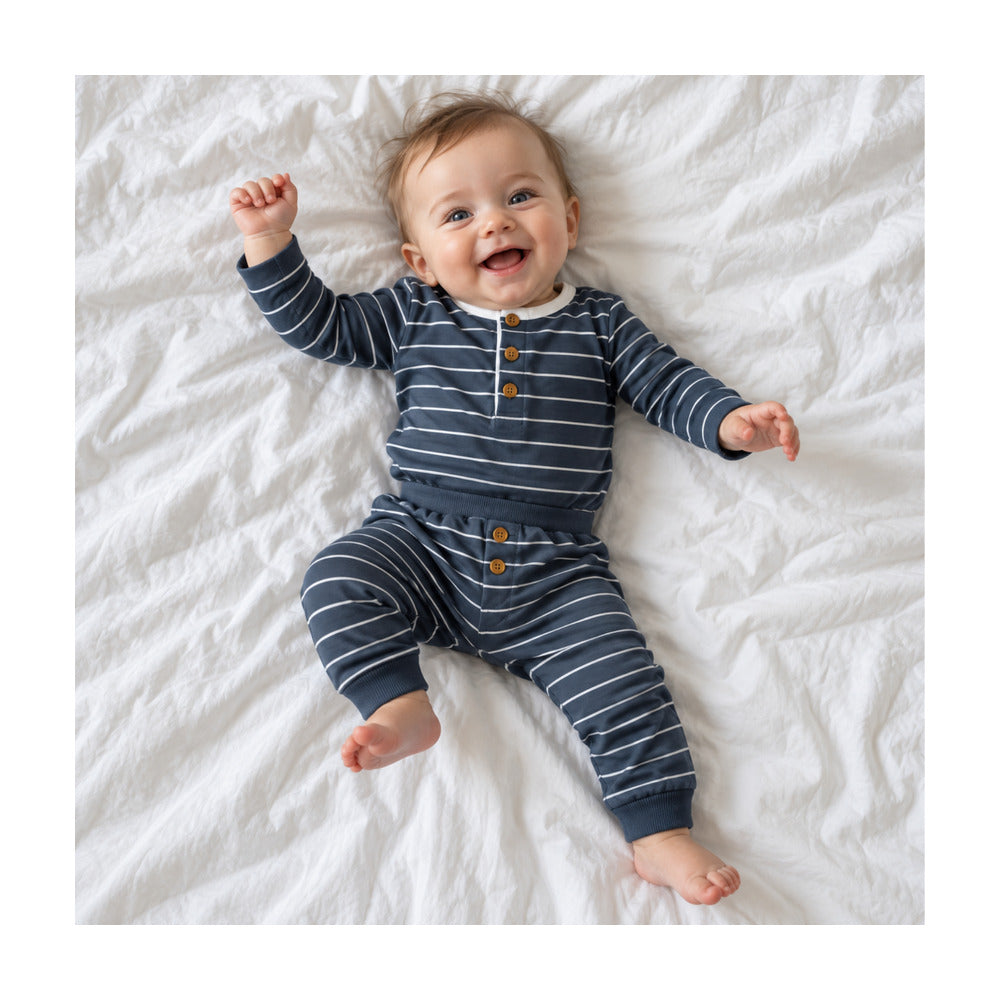 Baby Classic Two-Piece Set in Navy Stripe - Sammy + Nat - Sammy+Nat store