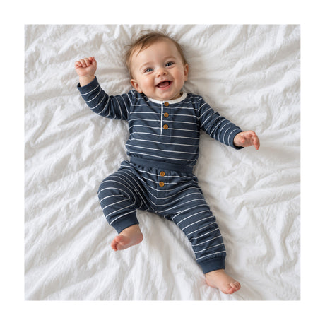 Baby Classic Two-Piece Set in Navy Stripe - Sammy + Nat - Sammy+Nat store