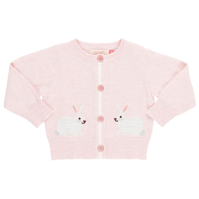 Baby Maude Rabbit Sweater - Light Pink front