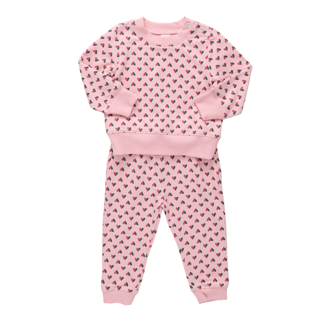 Pink childrens set with hearts