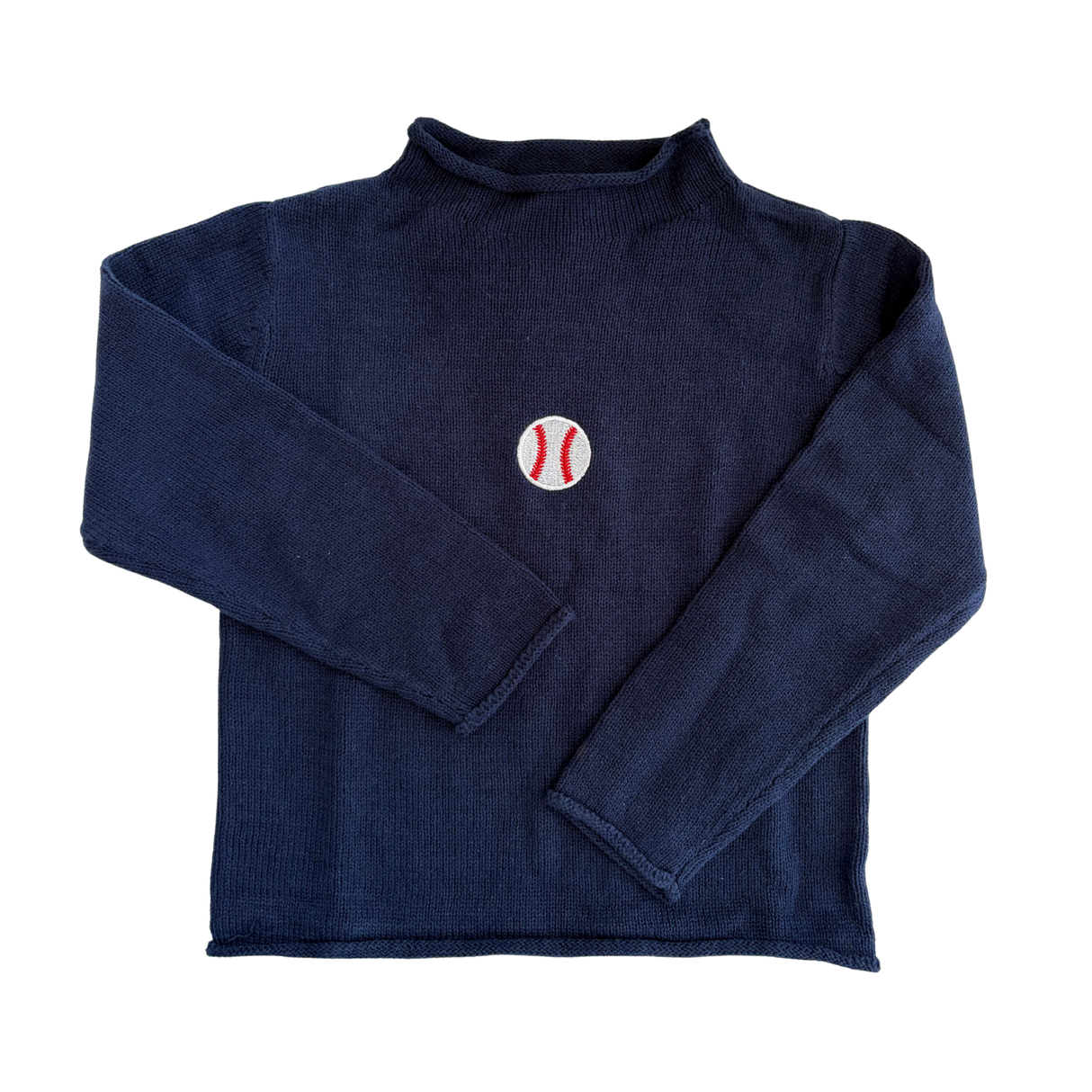 Baseball Rollneck Sweater in Navy