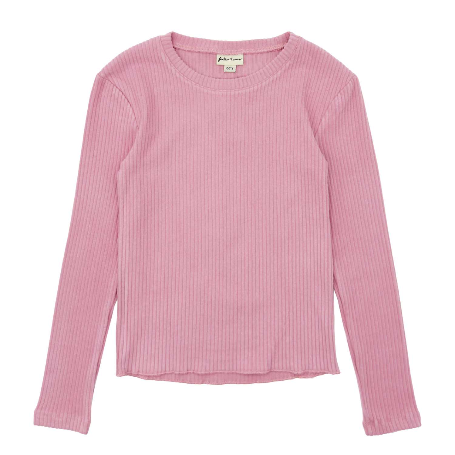 pink  long sleeve top on white background