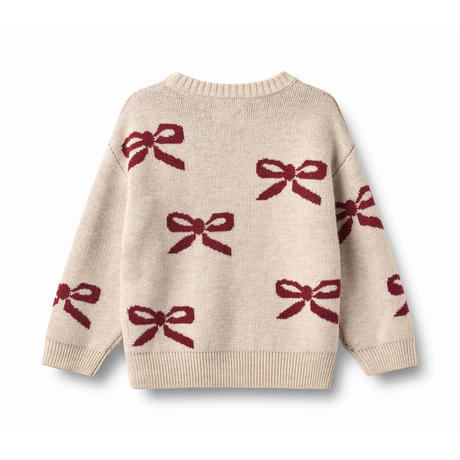Bow Jacquard Pullover in Eggshell