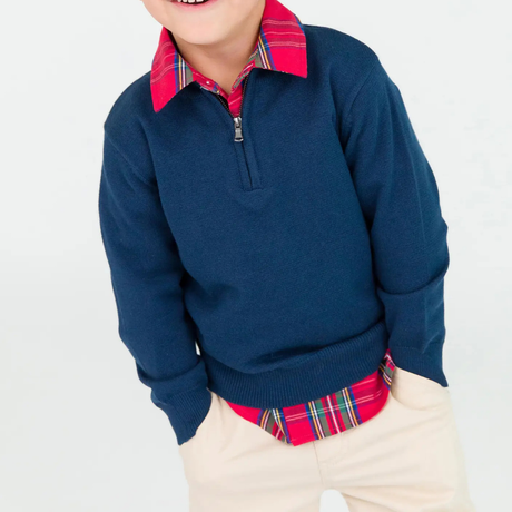 Dark Navy Quarter-Zip Sweater