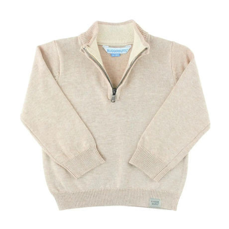 Heather Oatmeal Quarter-Zip Sweater