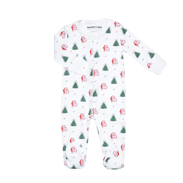Classic Christmas Zipper Romper no feet