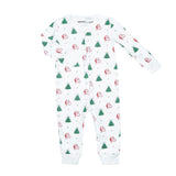 Classic Christmas Zipper Romper with feet