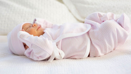 New baby girl in stripe take me home set