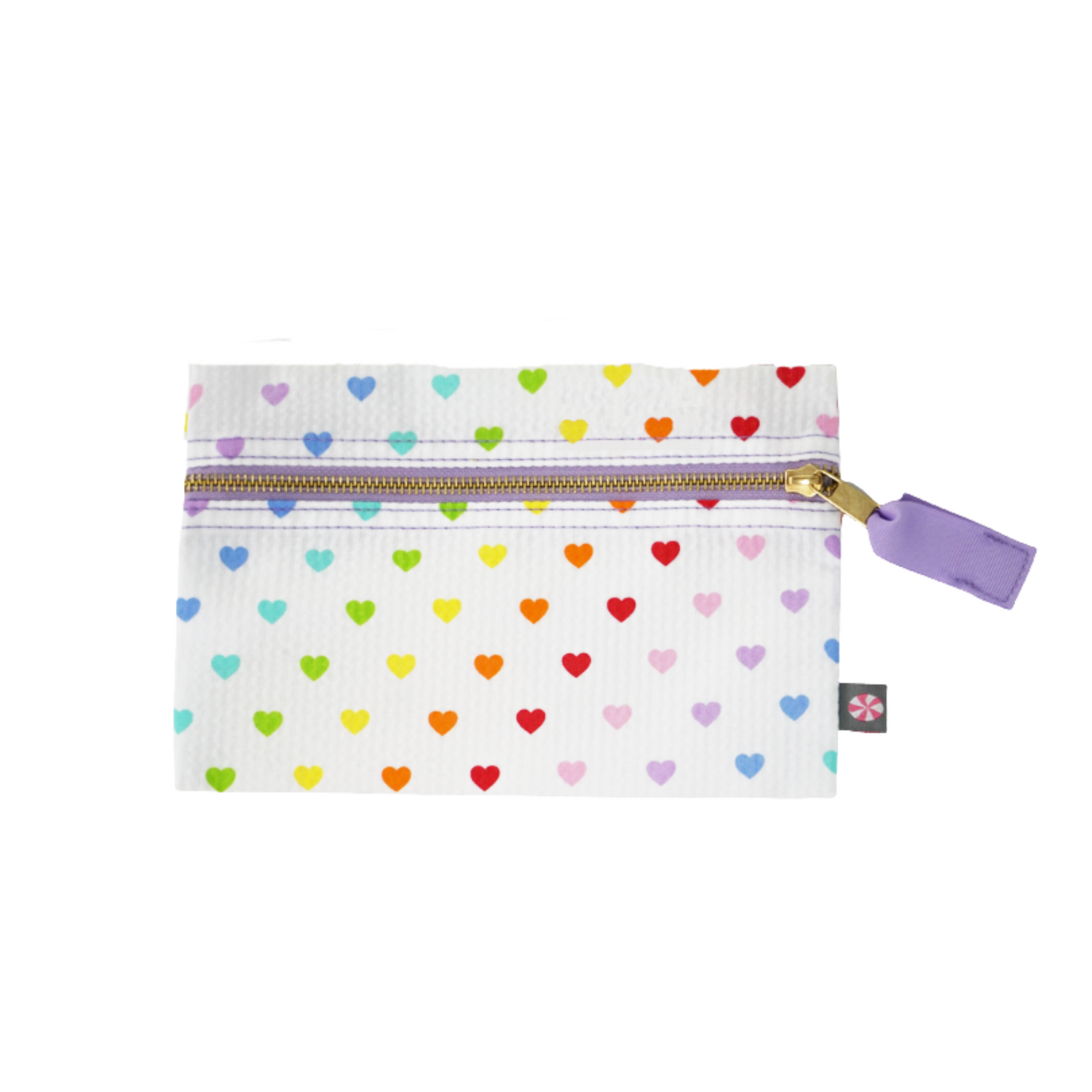 Rainbow hearts bag on a white background