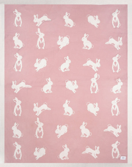 Cozy Knit Baby Blanket - Baby Bunny Pink