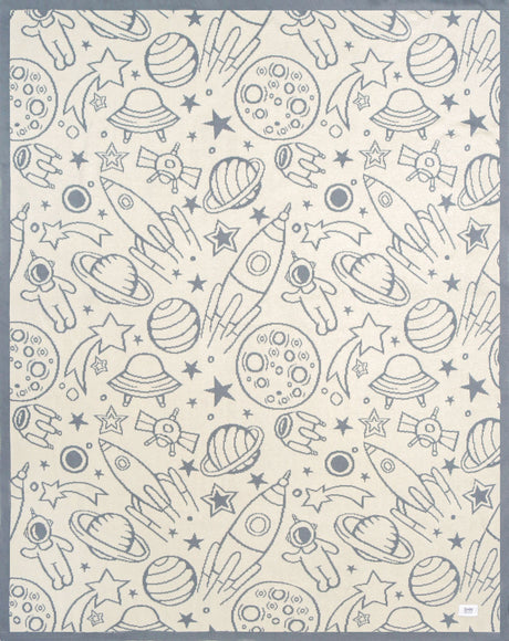 Cozy Knit Baby Blanket - Cosmic Blue