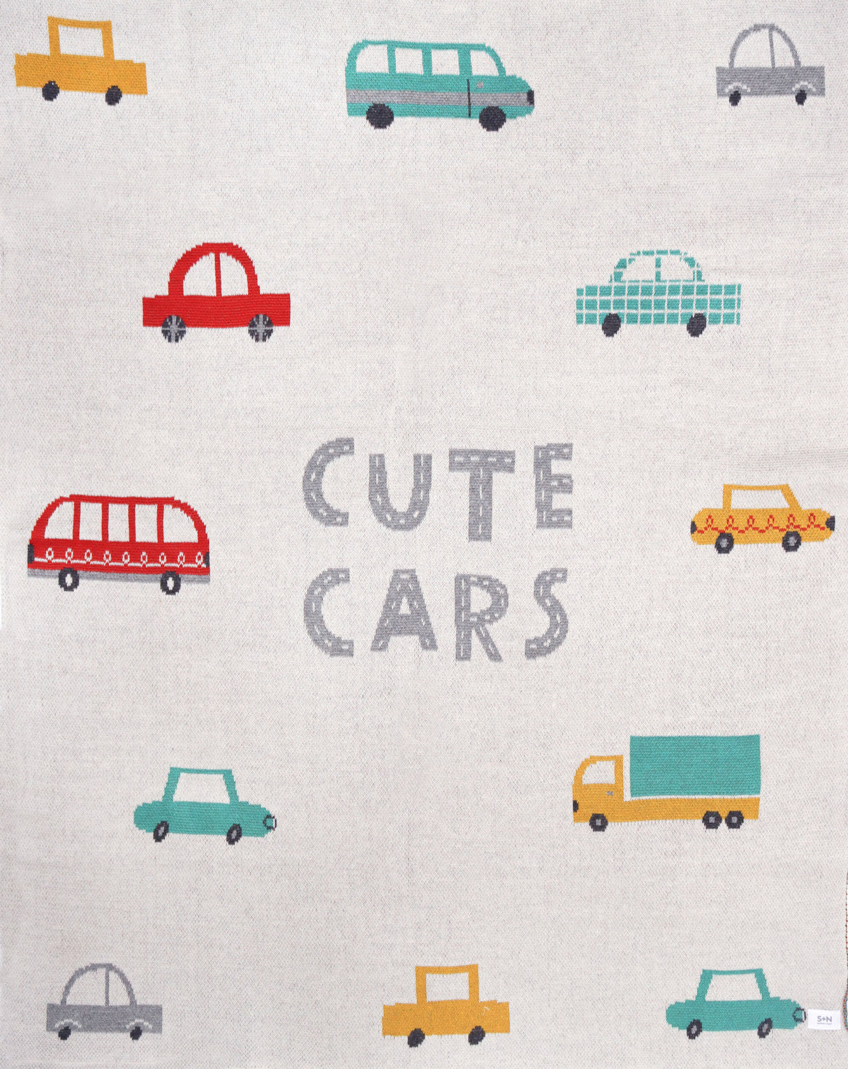 Cozy Knit Baby Blanket -  Cute Cars