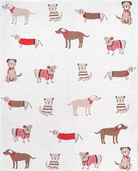 Cozy Knit Baby Blanket - Doggies