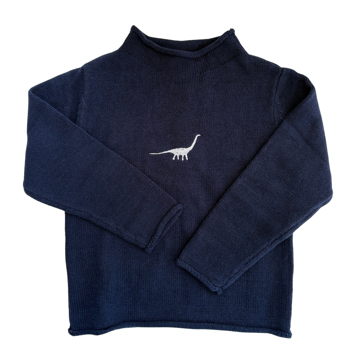 Dinosaur Rollneck Sweater in Navy