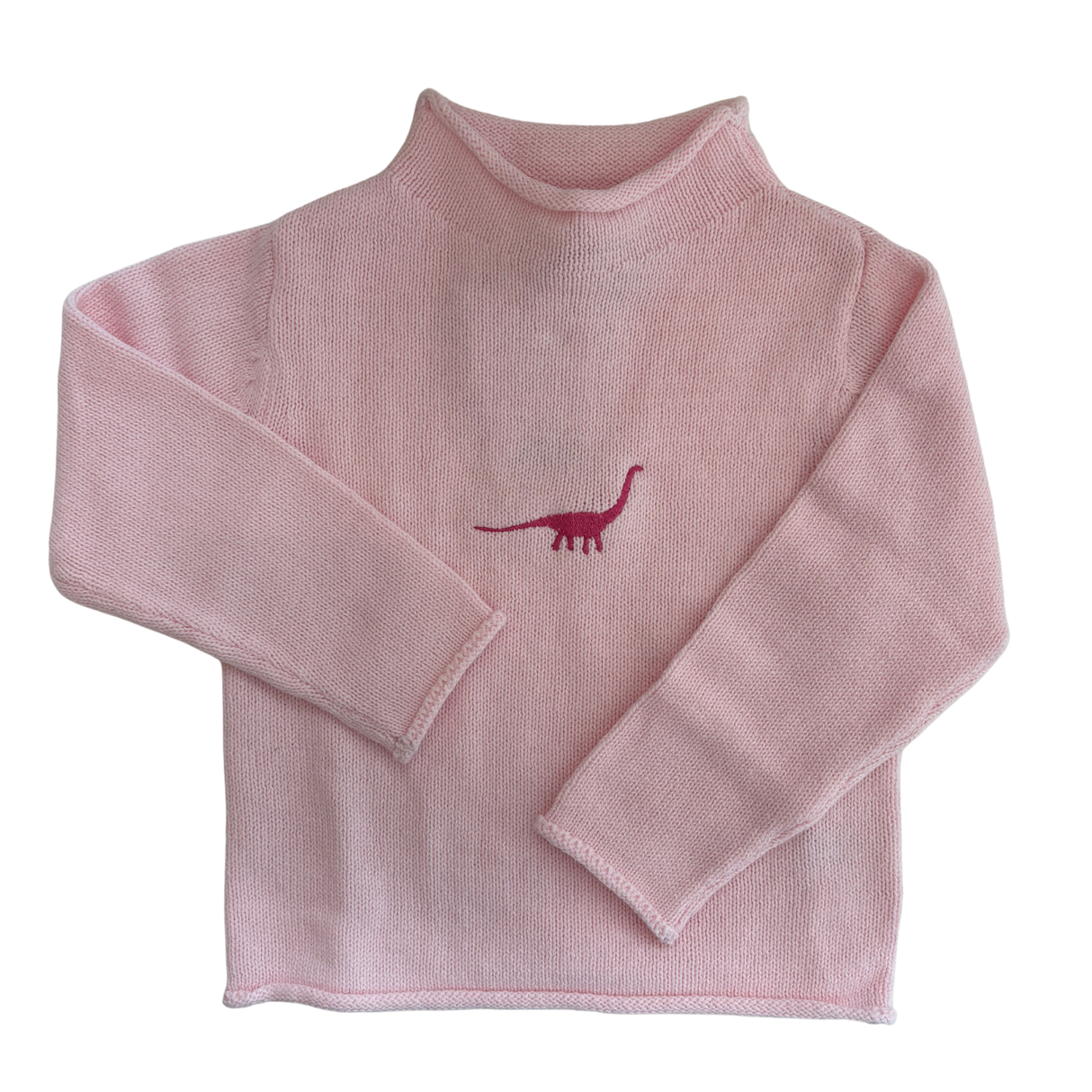 Dinosaur Rollneck Sweater in Pink