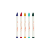 Five colorful markers with 'Meri Meri' branding on a white background