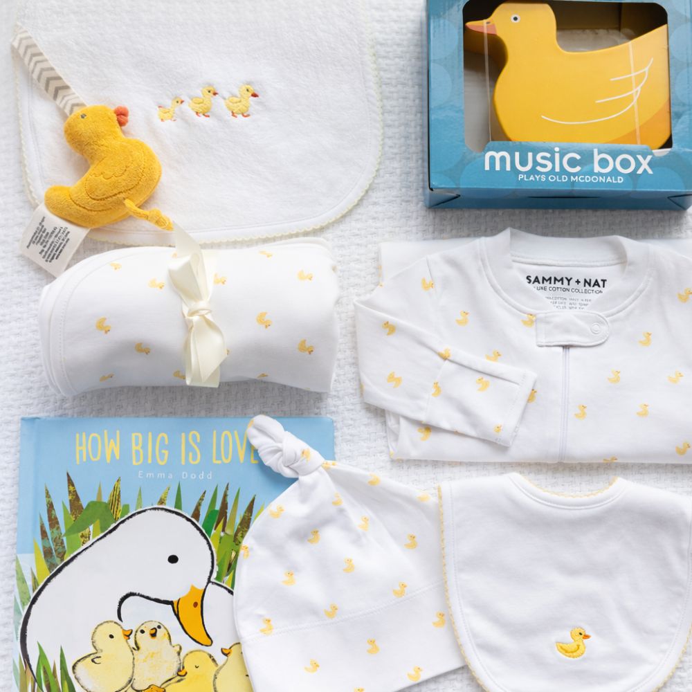 summer infant bib Embroidered Bib - Little Duckling - Sammy and Nat